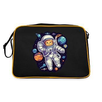 Cat Space Astronaut - Retro Bag - black/gold - Back
