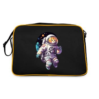 Cat Space Astronaut - Retro Bag - black/gold - Back