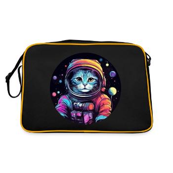 Cat Space Astronaut - Retro Bag - black/gold - Back