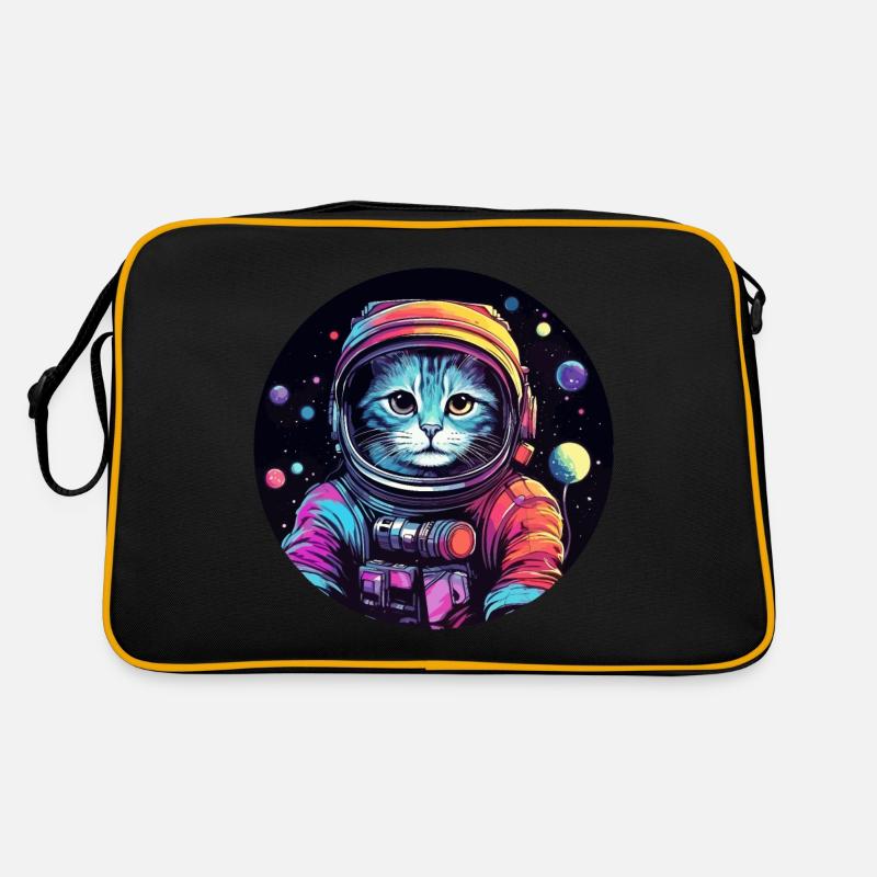 Katze Space Astronaut Retro Tasche