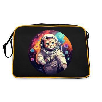 Chat astronaute - Sac Retro - noir/or - Dos