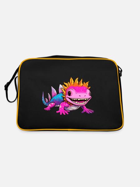 Axolotl - Retro Bag - black/gold - Back