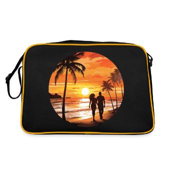 Beach Romantic Couple - Retro Bag - black/gold - Back