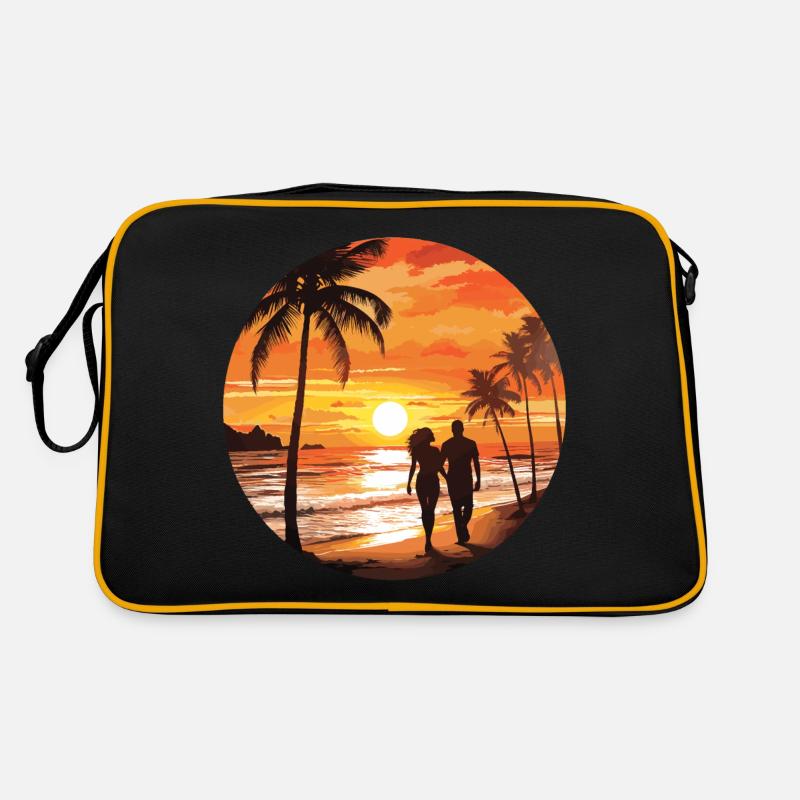 Strand Romantisches Paar Retro Tasche