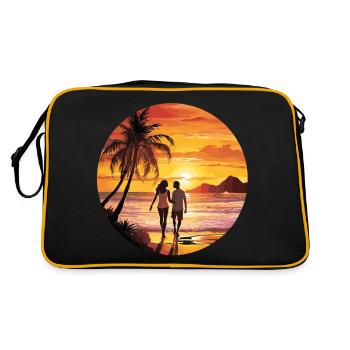 Beach Romantic Couple - Retro Bag - black/gold - Back