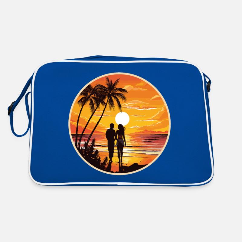 Coucher de soleil Couple Plage Sac Retro