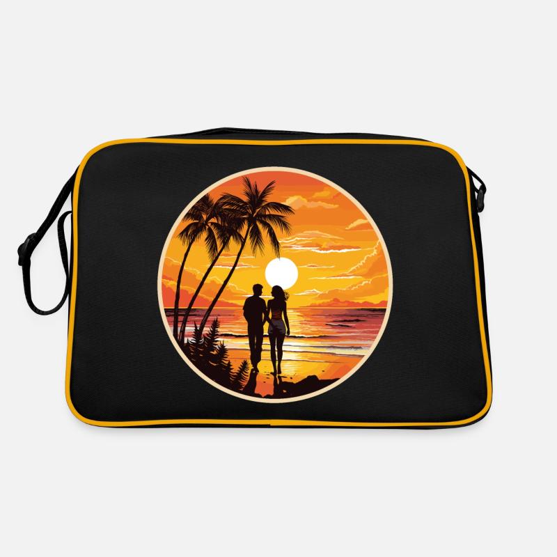 Coucher de soleil Couple Plage Sac Retro