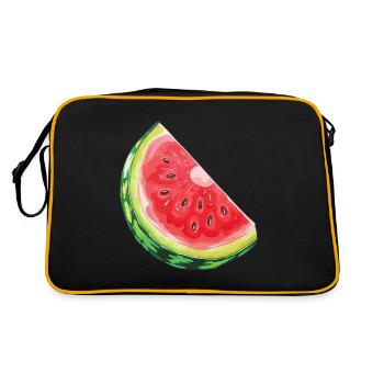 Watermelon slice quenching thirst - Retro Bag - black/gold - Back