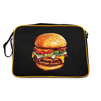 Délice de cheeseburger - Sac Retro - noir/or - Dos