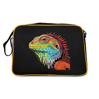 Iguan couleurs vives - coloré - Sac Retro - noir/or - Dos