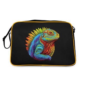 Glowing lizard - Retro Bag - black/gold - Back
