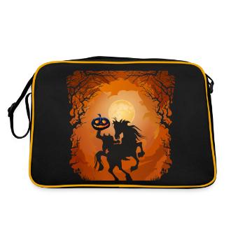 Halloween Gruseliger Kürbis Kopfloser Reiter - Retro Tasche - Schwarz/Gold - Hinten