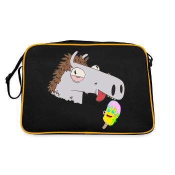 Tête de cheval glace crème enfants été enfant cheval chevaux - Sac Retro - noir/or - Dos