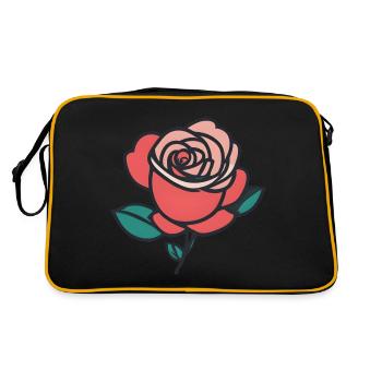 Blooming Beauty: Rose Illustration - Retro Bag - black/gold - Back