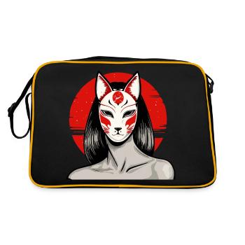 Manga Kitsune Renard Anime Kumiho Masque Manga Otaku - Sac Retro - noir/or - Dos