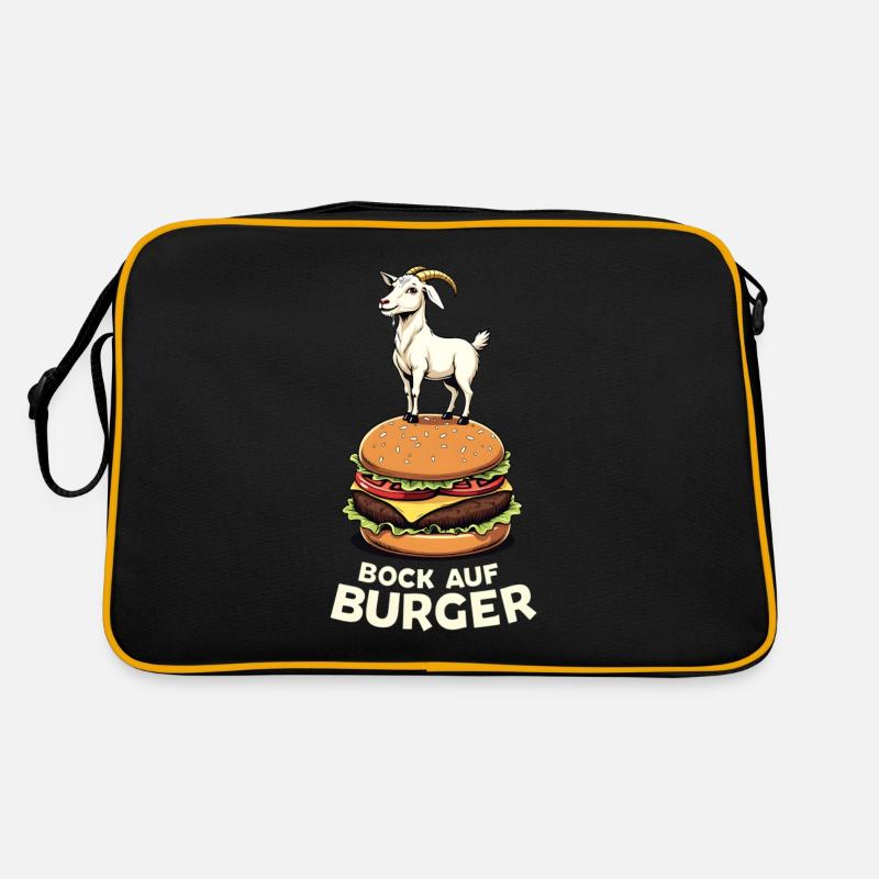 Bock Auf Burger Lustiger Burger Spruch Burger - Retro Bag - black/gold