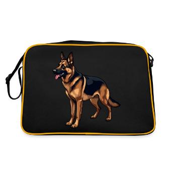Deutscher Schäferhund German Shepherd dog Owczarek - Retro Bag - black/gold - Back