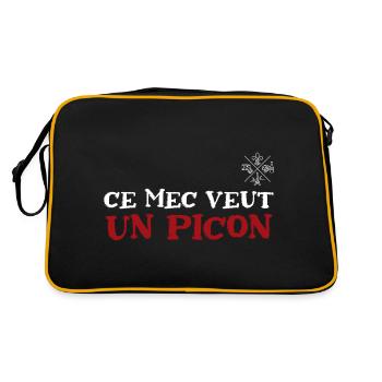 Ce mec veut un picon, amateur de bières - Sac Retro - noir/or - Dos