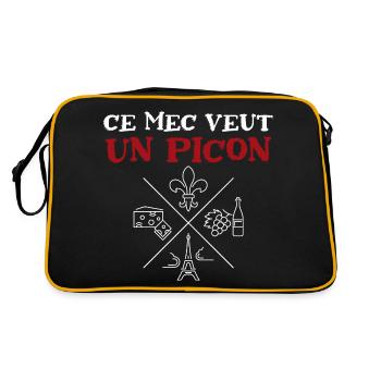 Ce mec veut un picon, amateur de bières - Sac Retro - noir/or - Dos