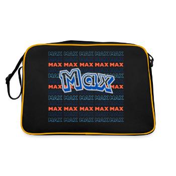 Vorname Max - Retro Tasche - Schwarz/Gold - Hinten