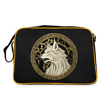 Valhalla Loup Loups Runes d’Odin Boussole nordique - Sac Retro - noir/or - Dos