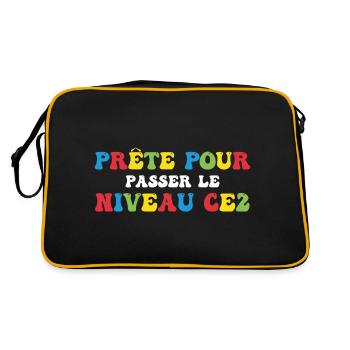 Prêt Pour Passer Niveau CE2 Rentrée Scolaire - Sac Retro - noir/or - Dos