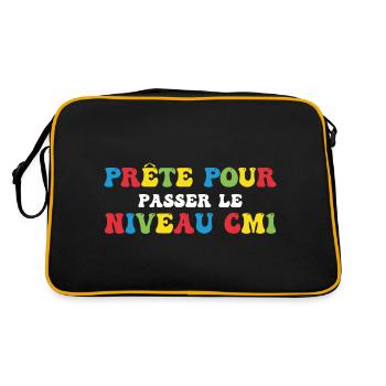 Prêt Pour Passer Niveau CM1 Rentrée Scolaire - Sac Retro - noir/or - Dos