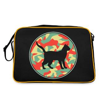Vintage Chat Bleu Russe - Sac Retro - noir/or - Dos