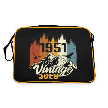 Vintage Juli 1951 Geburtstagsgeschenk Juli 1951 - Retro Tasche - Schwarz/Gold - Hinten