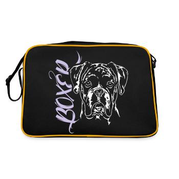 BOXER Portrait - Retro Tasche - Schwarz/Gold - Hinten
