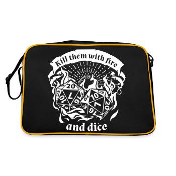 Fire and dice - Role Playing Shirt - Retro Bag - black/gold - Back