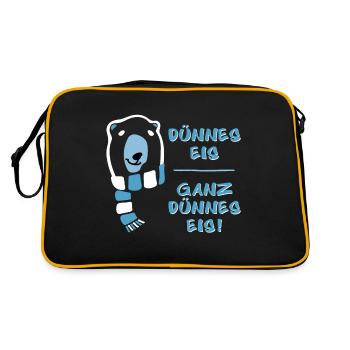 Dünnes Eis - ganz dünnes Eis - Retro Tasche - Schwarz/Gold - Hinten