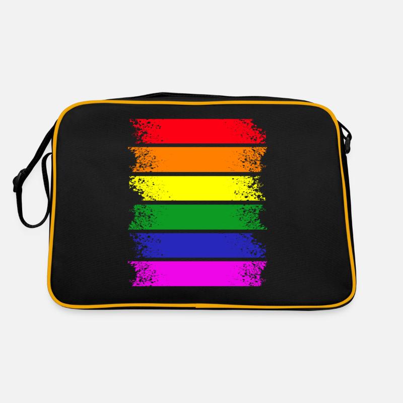 Regenbogenstreifen quer Retro Tasche