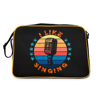 I like singing! - Retro Bag - black/gold - Back