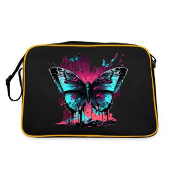 Big Butterfly Vaporwave - Sac Retro - noir/or - Dos