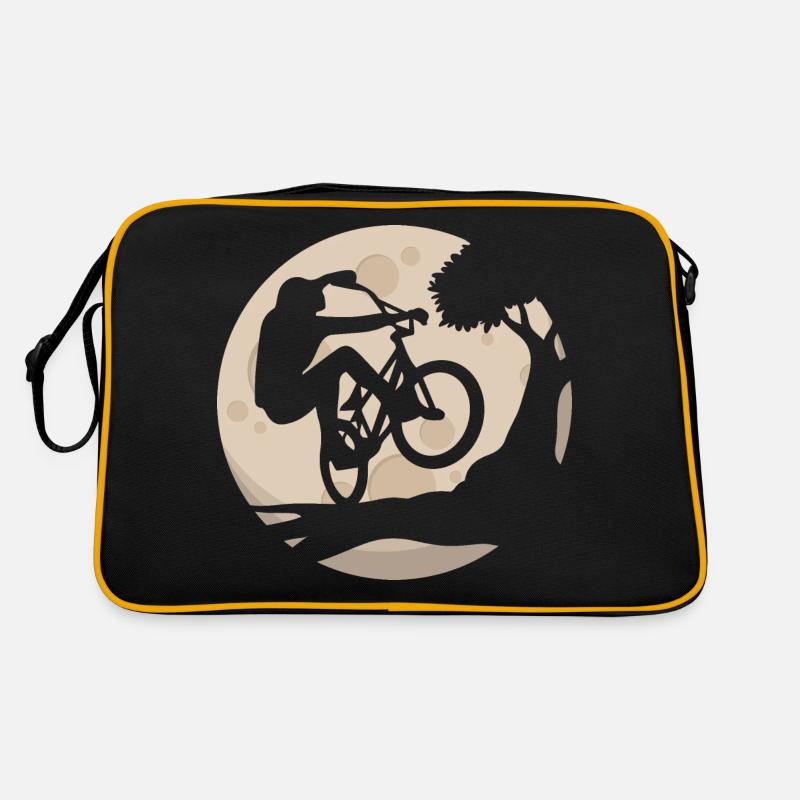 Mountain biking in the moonlight Retro Bag
