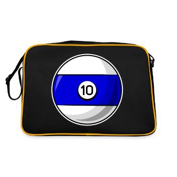 Billiard ball 10 blue Billiards ten - Retro Bag - black/gold - Back