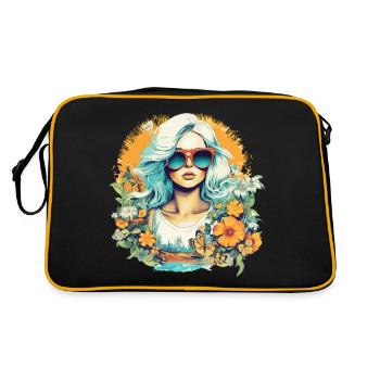 Summer Woman Sunglasses Flowers Sun Vintage - Retro Bag - black/gold - Back