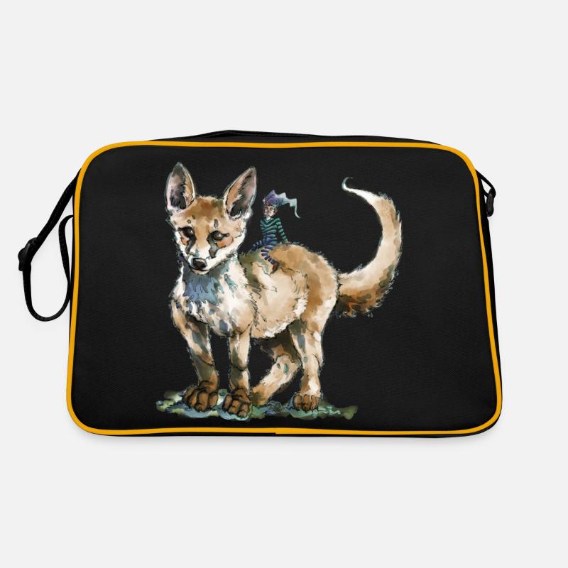 Fuchs und Wille - Retro Tasche - Schwarz/Gold