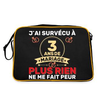 3 Ans De Mariage Noces De Coton Cadeau Mari 3eme - Sac Retro - noir/or - Dos