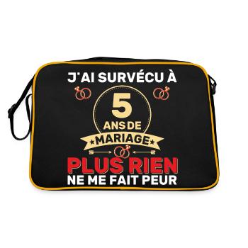 5 Ans De Mariage Noces De Coton Cadeau Mari 5eme - Sac Retro - noir/or - Dos
