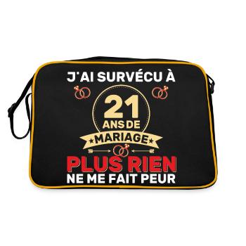 21 Ans De Mariage Noces De Coton Cadeau Mari 21eme - Sac Retro - noir/or - Dos