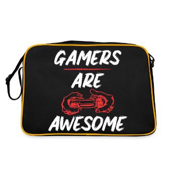Gamers are Awesome - Retro Bag - black/gold - Back