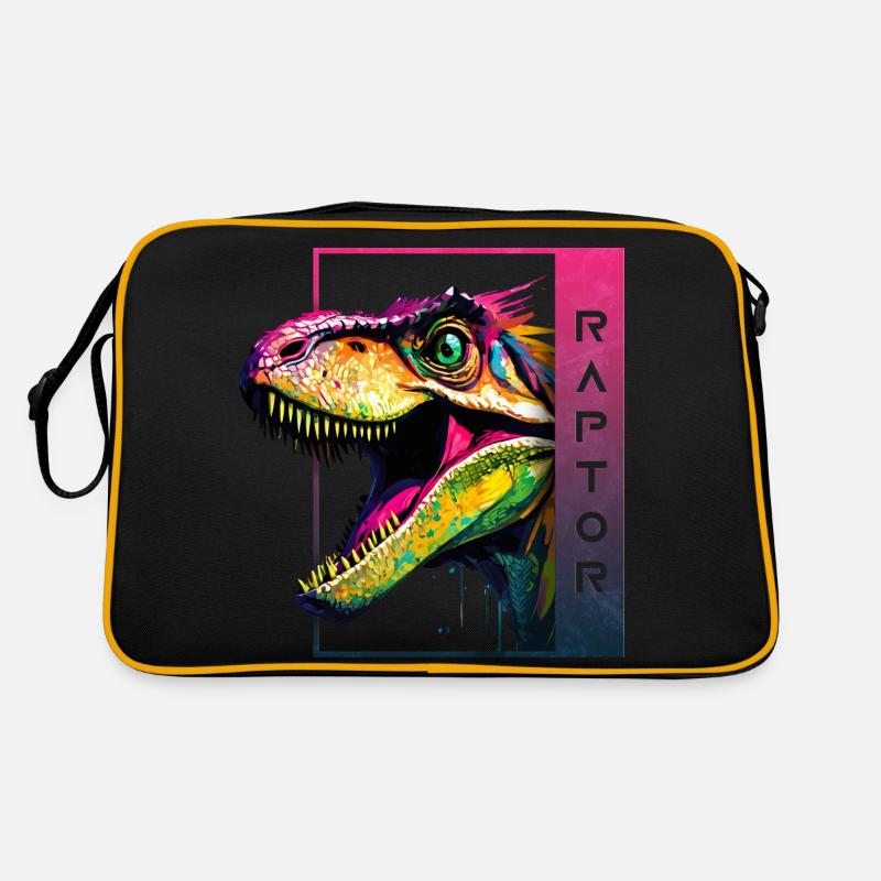 Dynamischer Velociraptor - Brüllender Raptor Artwork Retro Tasche