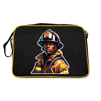 Pompier/Incendie/Incendie/Extinction/Héros - Sac Retro - noir/or - Dos
