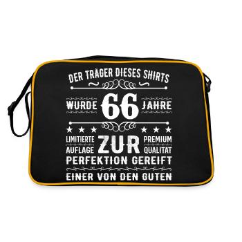 66 Years Gift Idea for 66 - Birthday - Retro Bag - black/gold - Back