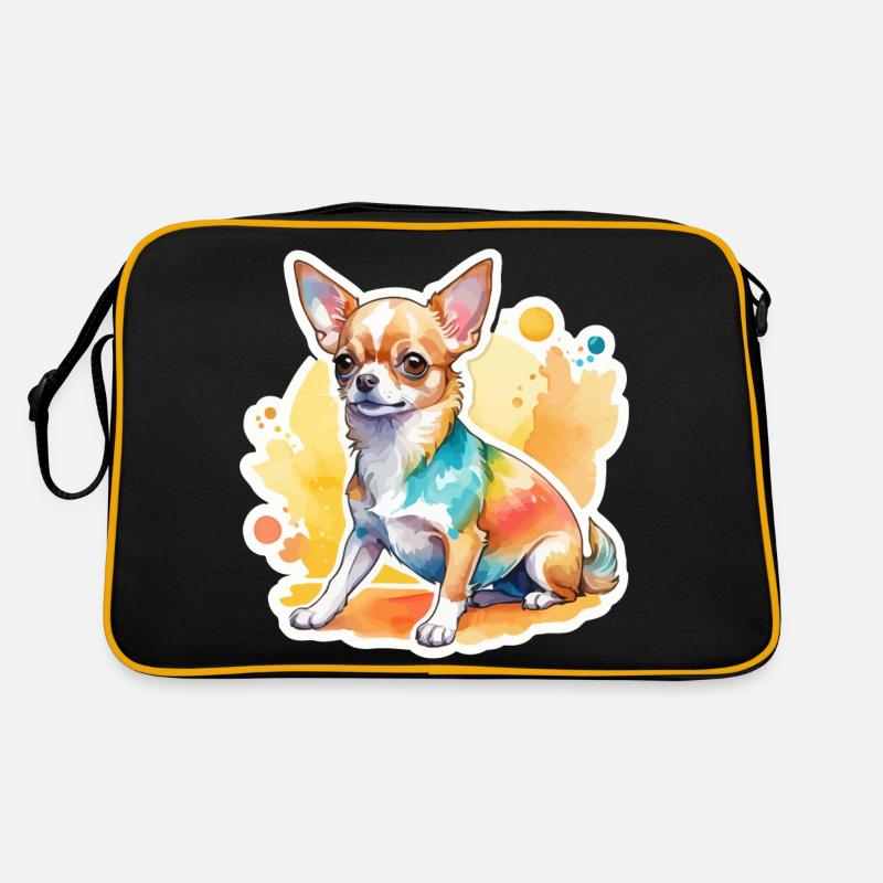 Chihuahua Wasserfarben Retro Tasche