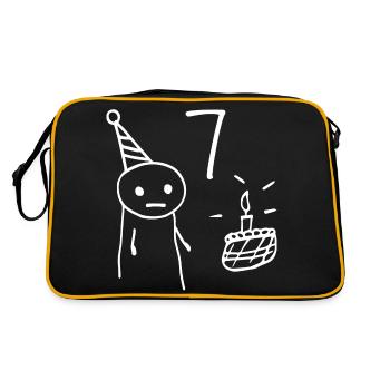 7 years old - 7th Birthday Fun 7 Year Old Gift - Retro Bag - black/gold - Back