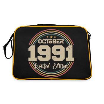 Né en octobre 1991 Retro Anniversaire Octobre 1991 - Sac Retro - noir/or - Dos