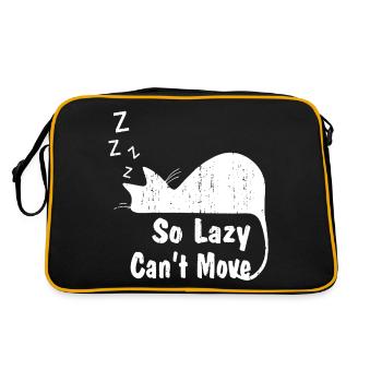 Cat So Lazy Can't Move - Retro Bag - black/gold - Back
